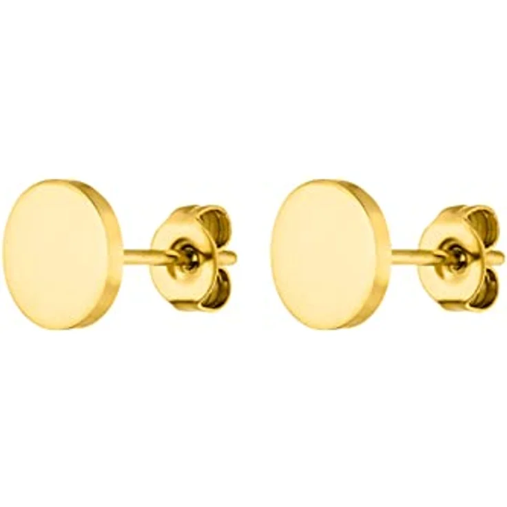 Purelei Coin Ohrringe Gold Silber, Kleine Runde Wasserfeste Edelstahl Ohrstecker, Unisex, Hypoallergen, 7,5 mm Minimalistisch – Bild 1