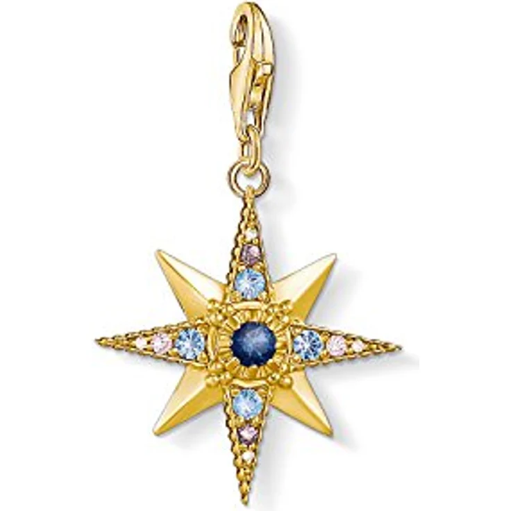 Thomas Sabo Charm-Anhänger Royalty Stern, 925 Sterling Silber, Karabinerhaken, für Charm Armbänder und Ketten – Bild 1