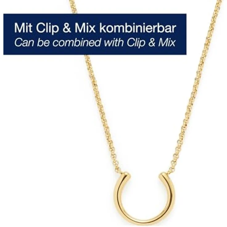 JEWELS BY LEONARDO Halskette Clip & Mix Maisy, goldfarbene Ankerkette aus Edelstahl mit halb offenem Ring, 45-52 cm, Schmuck Geschenk für Frauen – Bild 2