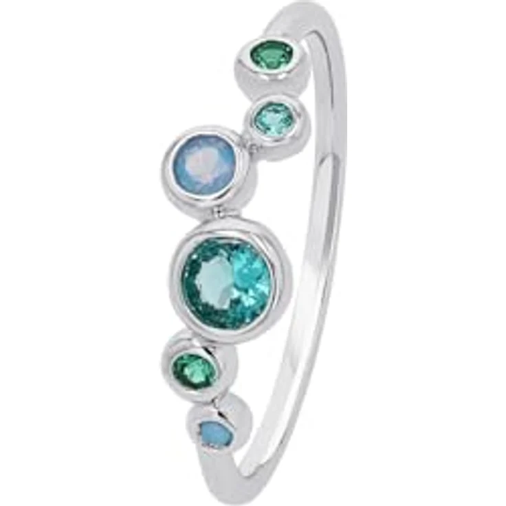 s.Oliver Ring 925 Sterling Silber Damenring mit synth. Zirkonia in Blau, 6 mm Breite, incl. Schmuck Geschenk Box, 2039706 – Bild 2