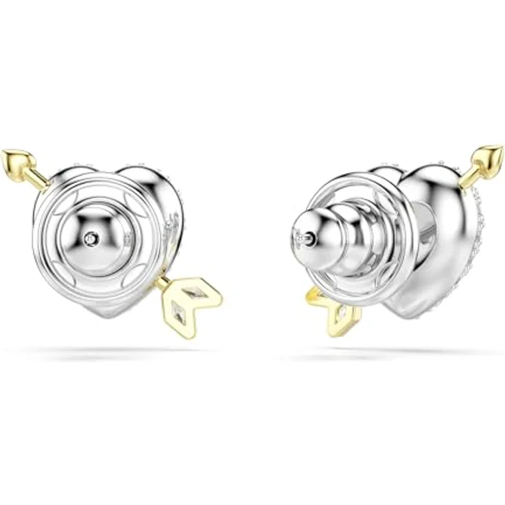 Swarovski Idyllia Ohrstecker, Herz mit Pfeil, Weiß, Metallmix, verschiedene Schliffe – Bild 4