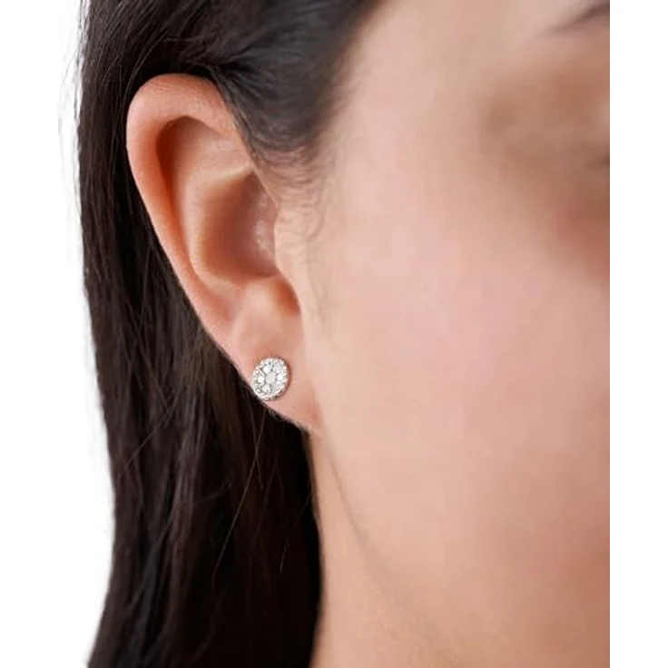 Fossil Ohrringe JFS00518040, runde Ohrstecker aus Sterlingsilber mit Perlmutt, Länge: 7.2 x 1.3 mm – Bild 2