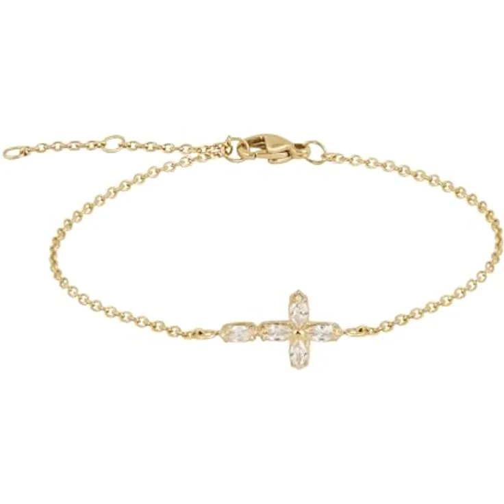 Tamaris Bracelet - Elegantes Armband aus poliertem Edelstahl in IP Gold - Verstellbare Ankerkette bis 21 cm - Wasserfest & hautfreundlich