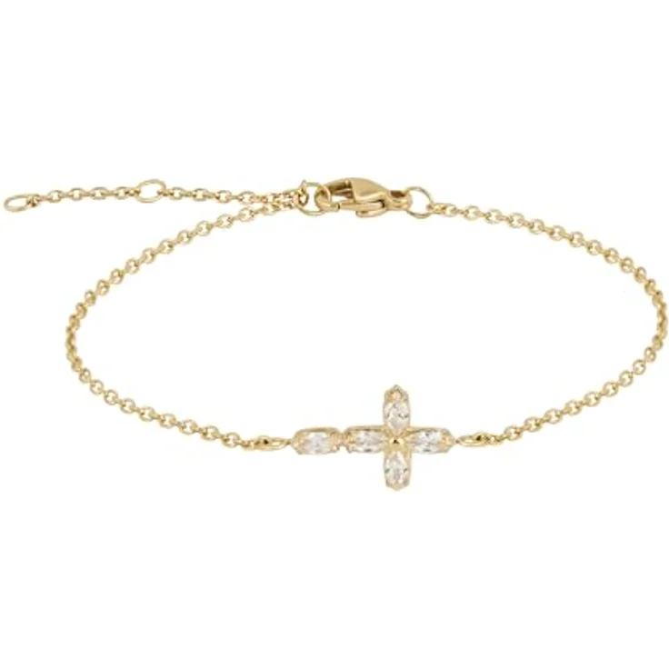 Tamaris Bracelet - Elegantes Armband aus poliertem Edelstahl in IP Gold - Verstellbare Ankerkette bis 21 cm - Wasserfest & hautfreundlich – Bild 1