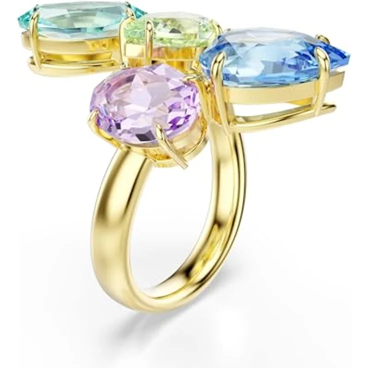 Swarovski Gema Motivring, Cluster-Effekt mit fünf verschiedenen Schliffen, Goldlegierungsschicht – Bild 2
