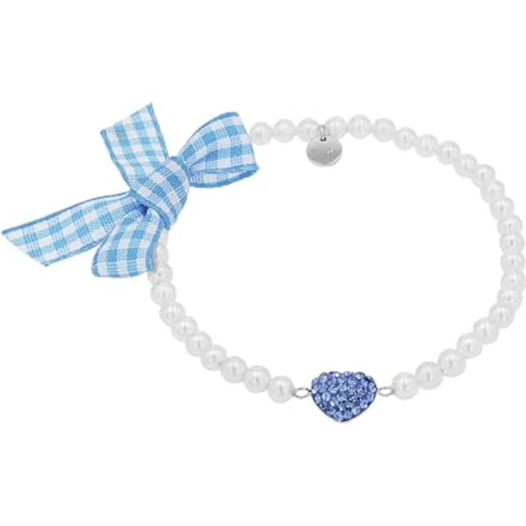 Amor Damen Armband 925 Sterling Silber mit Herz-Anhänger und Muschelkernperle, 18 cm, Weiß, kommt in Schmuck Geschenk Box – Bild 1