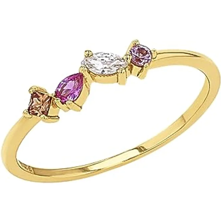 Amor Damen Ring 925 Sterling Silber mit bunten Zirkonia, kommt in Schmuck Geschenk Box, 2037230