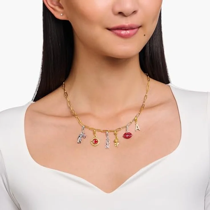 THOMAS SABO Charm-Einhänger Rose, dreidimensionaler Charm mit Gravurlinien und stilisierten Blättern – Bild 2