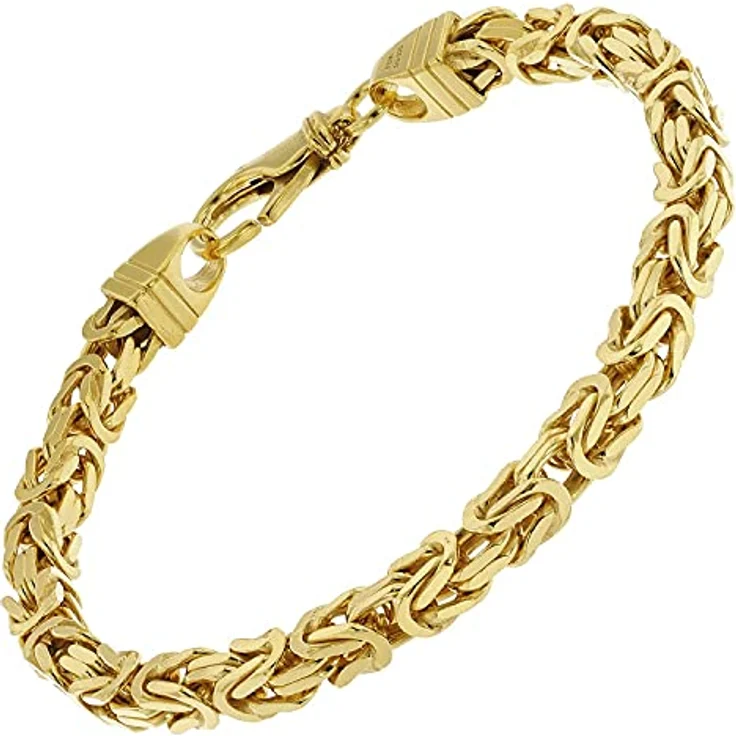 trendor Armband Königskette Gold auf Silber 925, Breite 4,7 mm, 23 cm, modischer Armschmuck für Damen und Herren, perfekte Geschenkidee – Bild 1