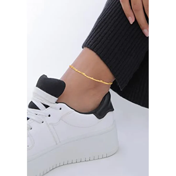 Elli Fußkette mit Kugeln, 925 Silber, zeitloses Design für Sommeroutfits – Bild 4