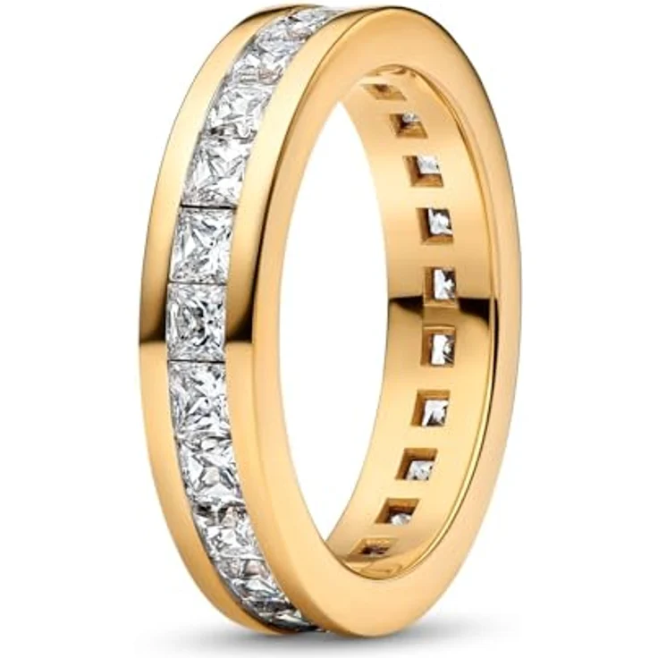 PANDORA Damen-Ring Ewigkeit, Goldfarben, Zirkonia, Ringgröße 50/15,9 – Bild 1
