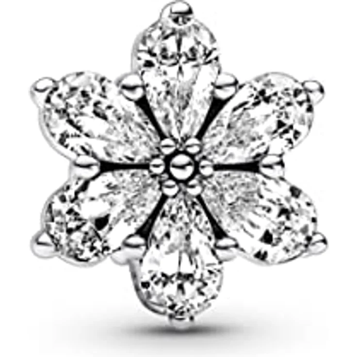 Pandora Charm Blume 792623C01, Zirkonia in Tropfenform, Sterling Silber, 12,1 mm x 10,7 mm x 10,4 mm, Herbarium – Bild 2