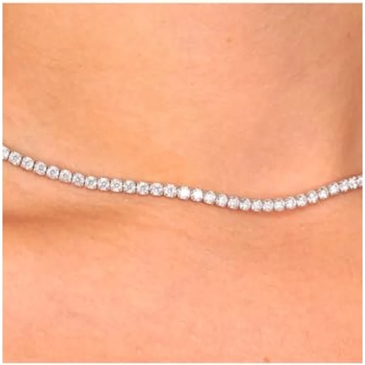 CHRIST Damen-Kette, 925er Silber recycelt, rhodiniert, Zirkonia, 34 cm mit 5 cm Verlängerung – Bild 5