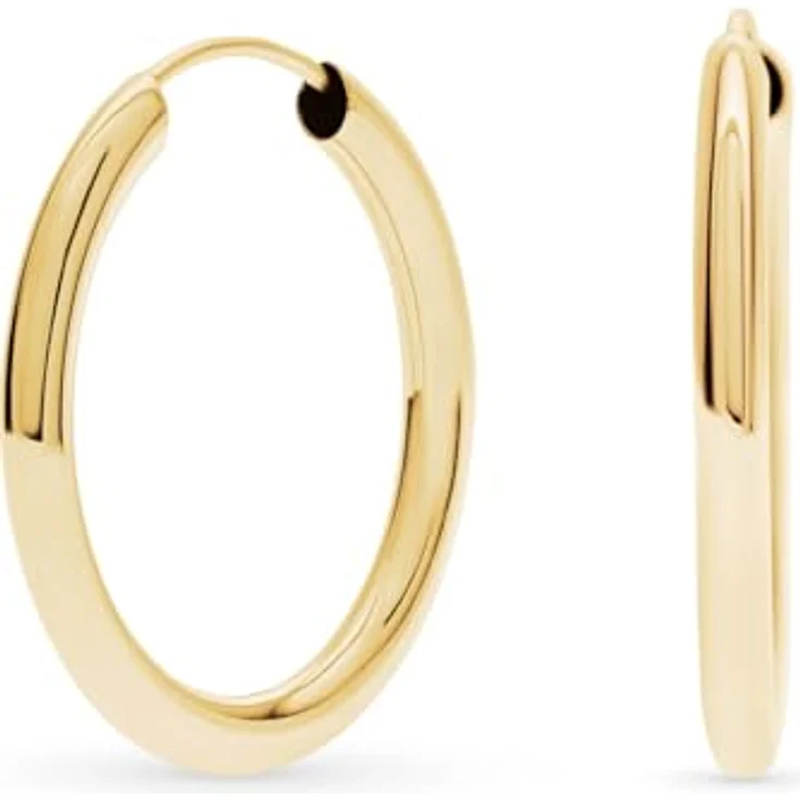 FAVS Damen-Creolen, 375er Gelbgold, zeitloses Design, One Size – Bild 2