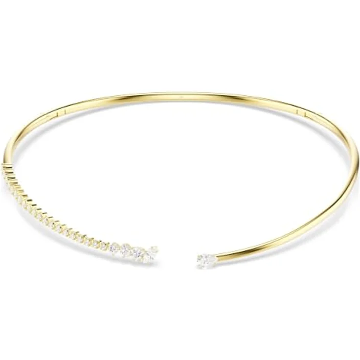 Swarovski Mesmera Halskette, gemischter Schnitt aus 18 Karat Gold-Finish, weiß, Größe L, 39.3 cm – Bild 1