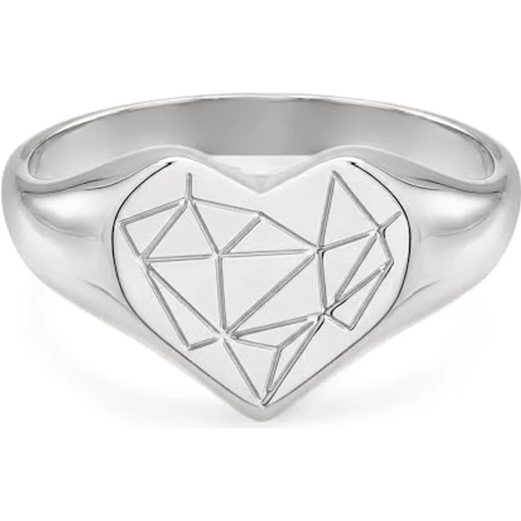 Liebeskind Berlin Fingerring Damen Edelstahl, geometrisches Herzdesign, poliert – Bild 3