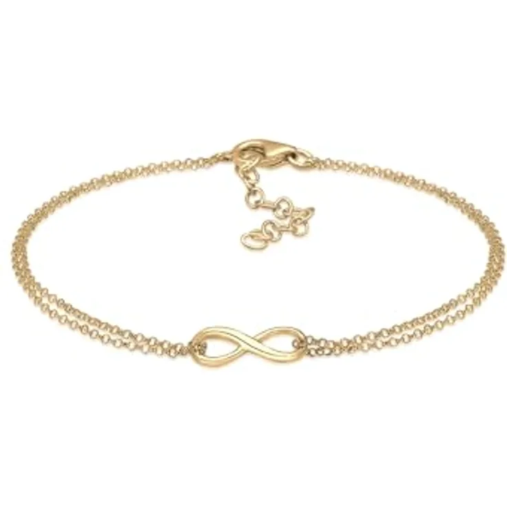 Elli Damen-Armband Infinity Symbol, 925 Sterling Silber vergoldet, handgefertigt, anlaufgeschützt