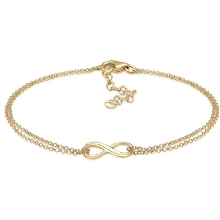Elli Damen-Armband Infinity Symbol, 925 Sterling Silber vergoldet, handgefertigt, anlaufgeschützt – Bild 1