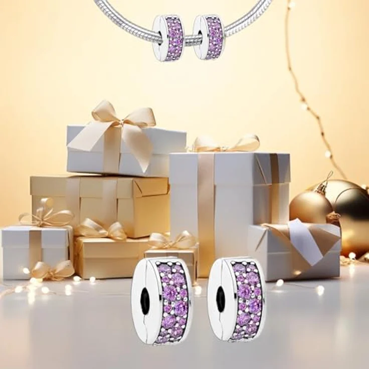 Anduonie Charms Stopper Gold Anhänger, 925 Silber, rot Charme für europäische Armbänder und Halsketten, handgefertigt – Bild 4