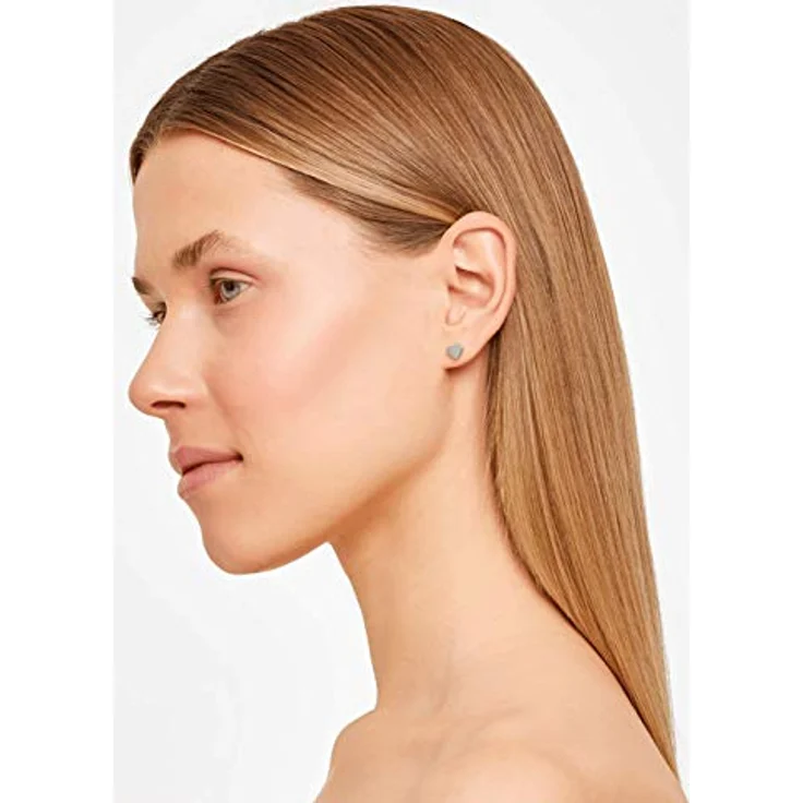 LIEBESKIND BERLIN Damen Ohrstecker Herzohrstecker, Edelstahl poliert und mattiert, 6 mm Durchmesser, asymmetrisches Design in verschiedenen Formen und Farben – Bild 4
