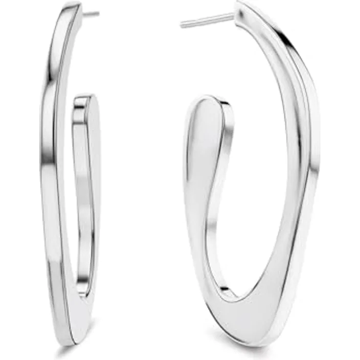 Calvin Klein Creolen Damen HARMONIOUS CONNECTION, Edelstahl mit Kristallen, 40 mm, modernes Design