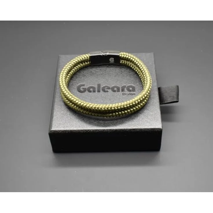Galeara Noa, Segeltau Armband Geflochten mit Magnetverschluss, Schwarz-Grün, 205 mm, hochwertiges Nautisches Design – Bild 5