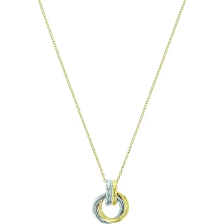 Amor Bicolor Kette mit Anhänger aus Edelstahl, Damen Halsschmuck, Längenverstellbar 42+3 cm, inklusive Schmuck Geschenk Box