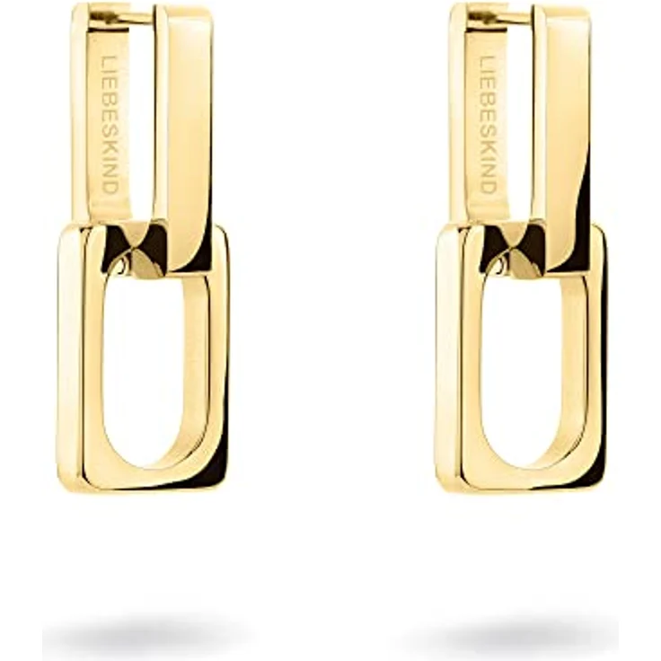 Liebeskind Berlin Ohrringe LJ-1090-E-35, Creolen aus Edelstahl IP Gold, 3,5 cm Länge mit Steckverschluss – Bild 1