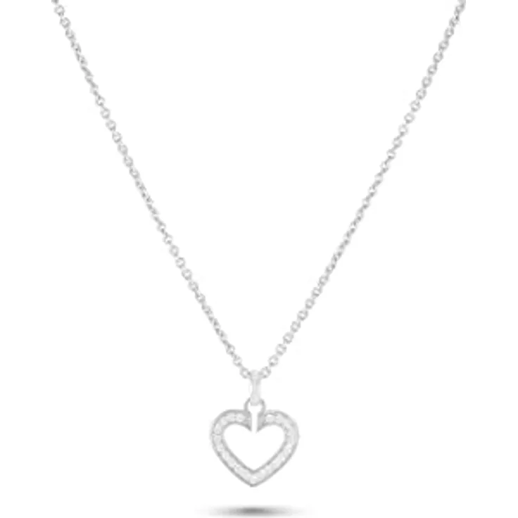 JETTE Damen-Halskette 925er Silber rhodiniert, 45 cm + 3 cm Verlängerung, mit 23 Zirkonia