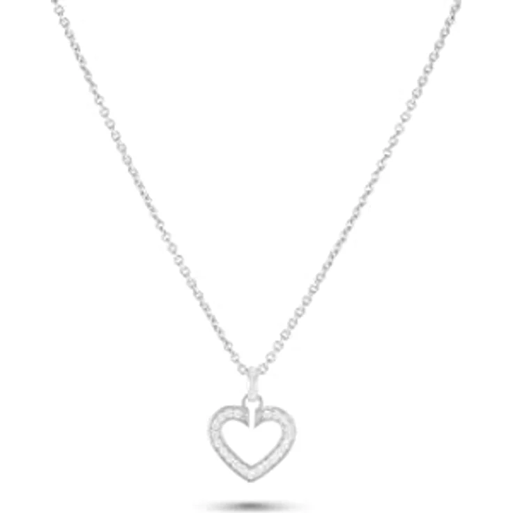 JETTE Damen-Halskette 925er Silber rhodiniert, 45 cm + 3 cm Verlängerung, mit 23 Zirkonia – Bild 1