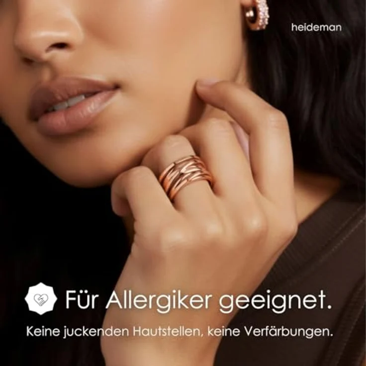 Heideman Damenring Serpi, rose goldfarbend, matt, aus Edelstahl, ohne Stein – Bild 2