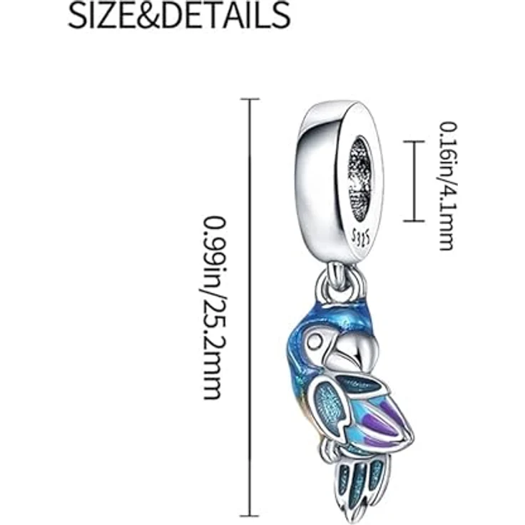 TINSLO Charm Anhänger Damen 925 Sterling Silber mit Zirkonia-Steinen, kompatibel mit Pandora Armbändern und Halsketten, für Frauen und Mädchen, Modell B11 – Bild 4