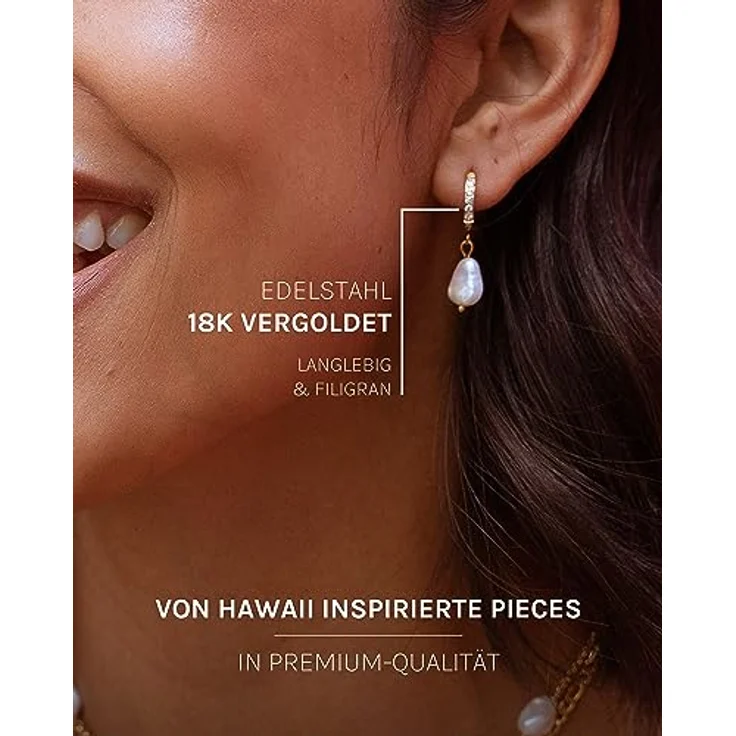 PURELEI Malahi Ohrringe (Gold) – Wasserfeste Damenohrringe aus Edelstahl mit 1,3 cm Durchmesser – Eleganter Modeschmuck inspiriert von Hawaii – Bild 3