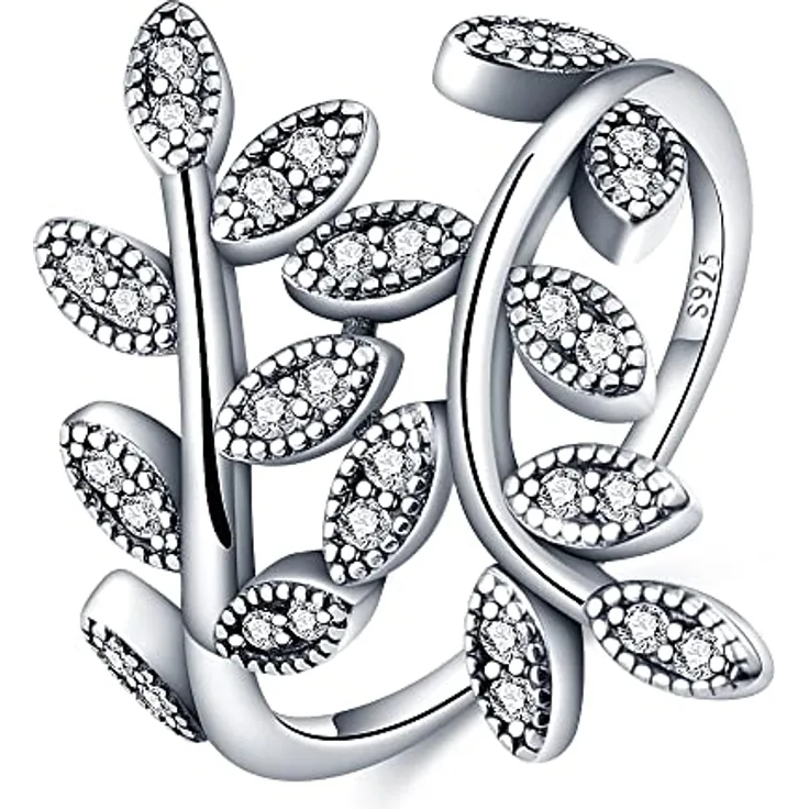 KUNSIR 925 Sterling Silber Damenring, Liebesknoten Criss Cross Design mit Zirkonia, Größe R1, Geschenkverpackung