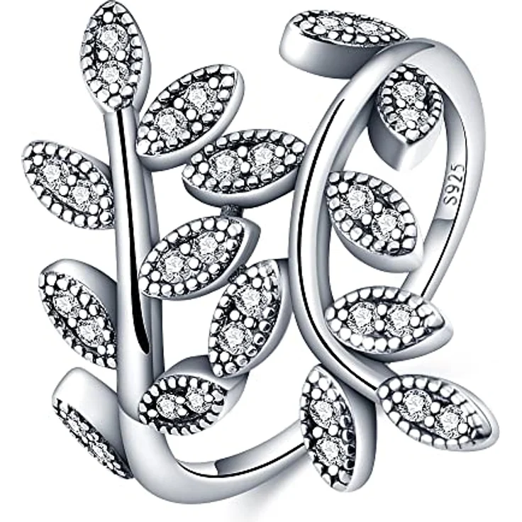 KUNSIR 925 Sterling Silber Damenring, Liebesknoten Criss Cross Design mit Zirkonia, Größe R1, Geschenkverpackung – Bild 1