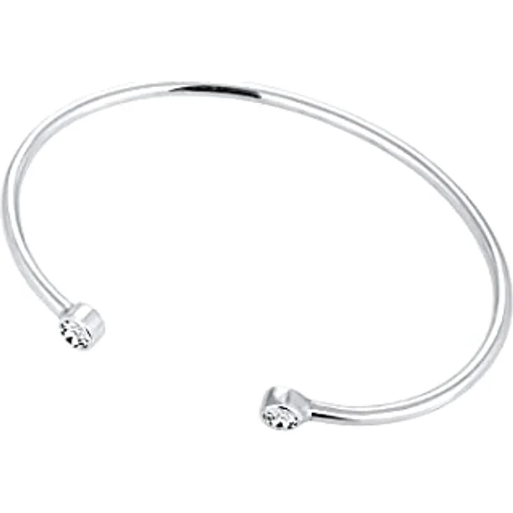 Elli Armreif Weiß 925 Sterling Silver, mit Swarovski® Kristallen, schlichter Armschmuck für moderne Frauen – Bild 2