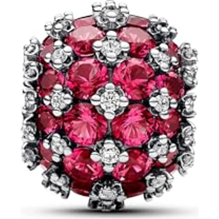 PANDORA Moments Funkelndes Rosafarbenes Rundes Pavé-Charm aus Sterling Silber, mit 88 Zirkonia, kompatibel mit Moments Armbändern, 792630C03 – Bild 2
