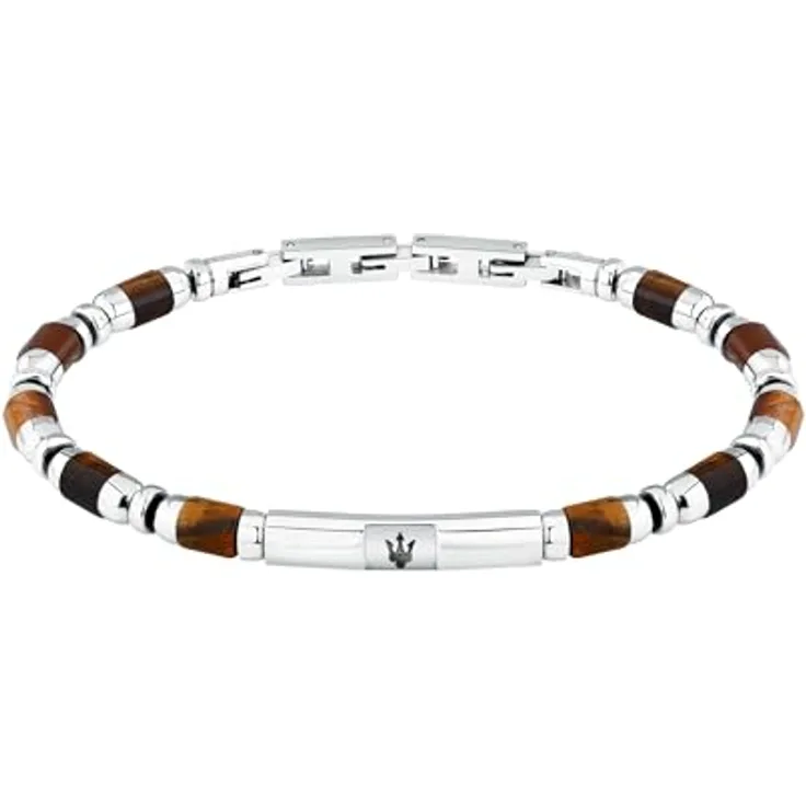 Maserati Herrenarmband ICONIC-Kollektion, Stahl mit Steinen, 22 cm, praktischer Schmuckverschluss