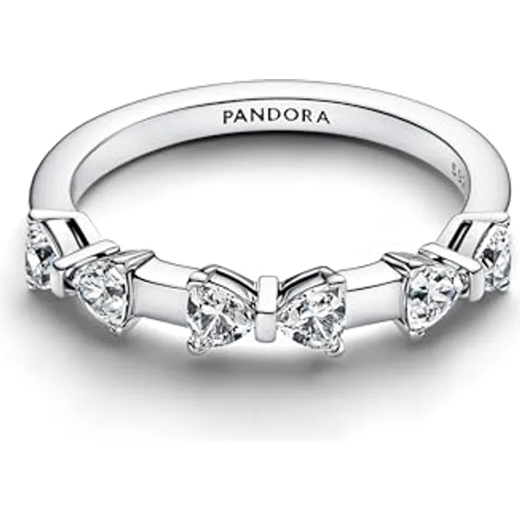 PANDORA Timeless Schleife Memoire-Ring, Sterling Silber mit Zirkonia, Größe: 56, 194233C01-56
