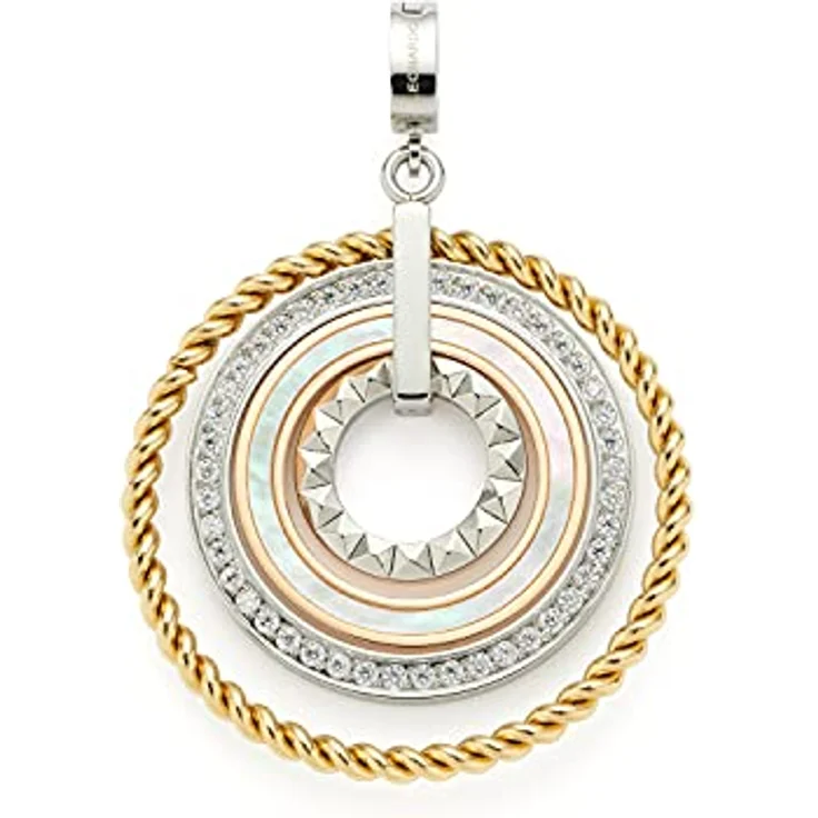 JEWELS BY LEONARDO Anhänger Clip & Mix Geometria, tricolor Edelstahl mit Perlmutt und Glaskristallen, Clip M (4,8 mm Ø), Damen Schmuck Geschenk, 021639 – Bild 1
