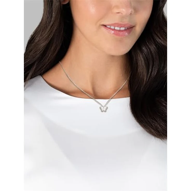 GLANZSTÜCKE MÜNCHEN Damen Kette Schmetterling, 925/- Sterling Silber rhodiniert, längenverstellbar, mit Federringverschluss – Bild 3