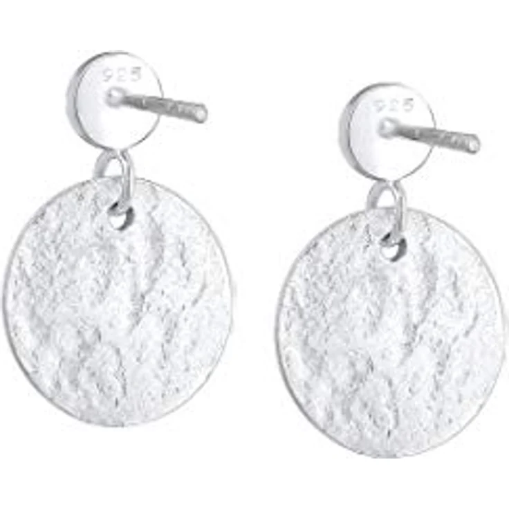 Elli Ohrringe Damen Ohrhänger Plättchen Gehämmert Vintage Antik Look, 925 Sterling Silber – Bild 4