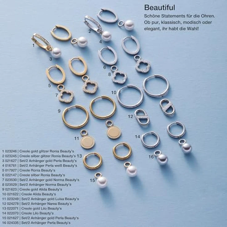 JEWELS BY LEONARDO Ohrringe Anhänger Perla Beauty's, Edelstahl Charms mit Imitationsperle in Hellgrau, allergikerfreundlich und robust, 1 Paar, 024335 – Bild 5