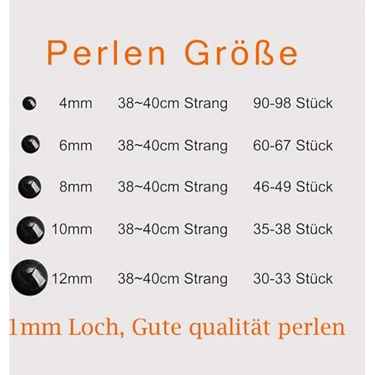SKYBEADS Amethyst Stein Perlen zum Auffädeln, 8mm natürliche lila Edelsteinlose Perlen, 38cm Strang mit ca. 48 Stück – Bild 4