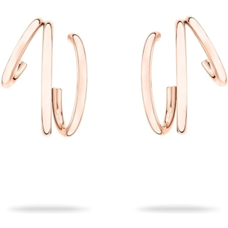 Echtzeit Creole Modern Lines, 3in1-Ohrringe aus Edelstahl mit 14K Vergoldung, wasserfest & hautfreundlich, roségold, 2,2 cm – Bild 1