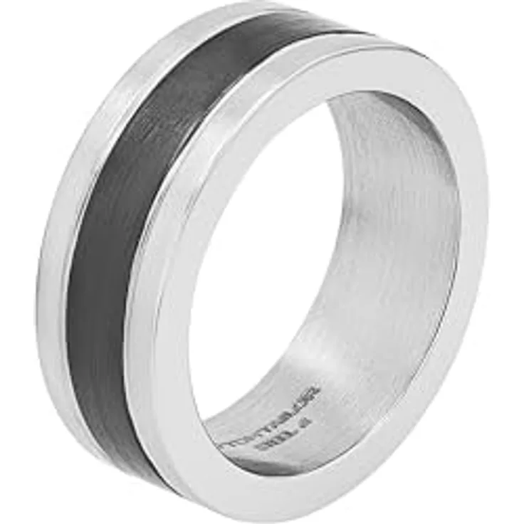 Tom Tailor Herrenring 8 mm, Edelstahl Bicolor, Geschenkidee in Schmuck Geschenk Box, Modell 2100665