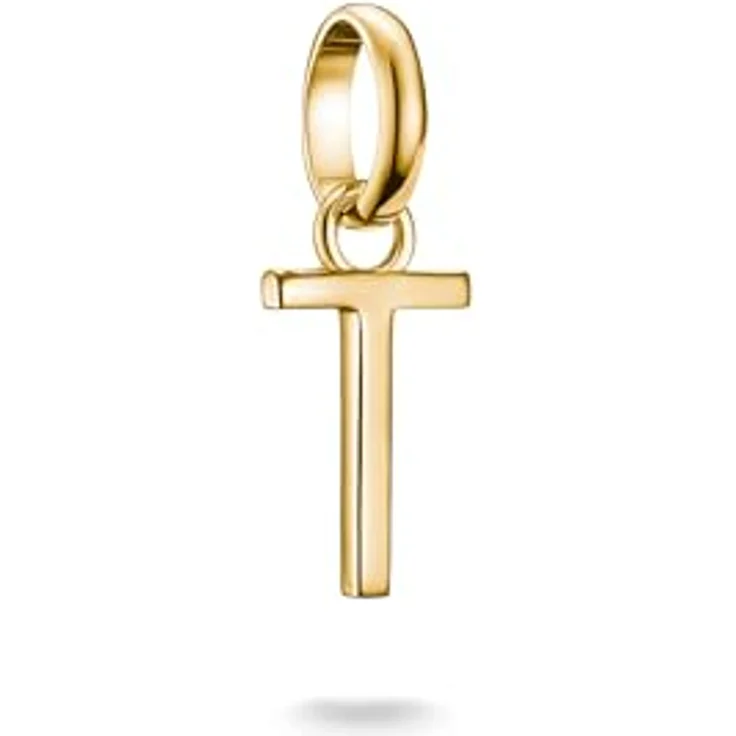 Thomas Sabo Charm Club Connect Charm-Anhänger Buchstabe T, 18k vergoldet, aus 925er recyceltem Silber mit flexibler Öse – Bild 1