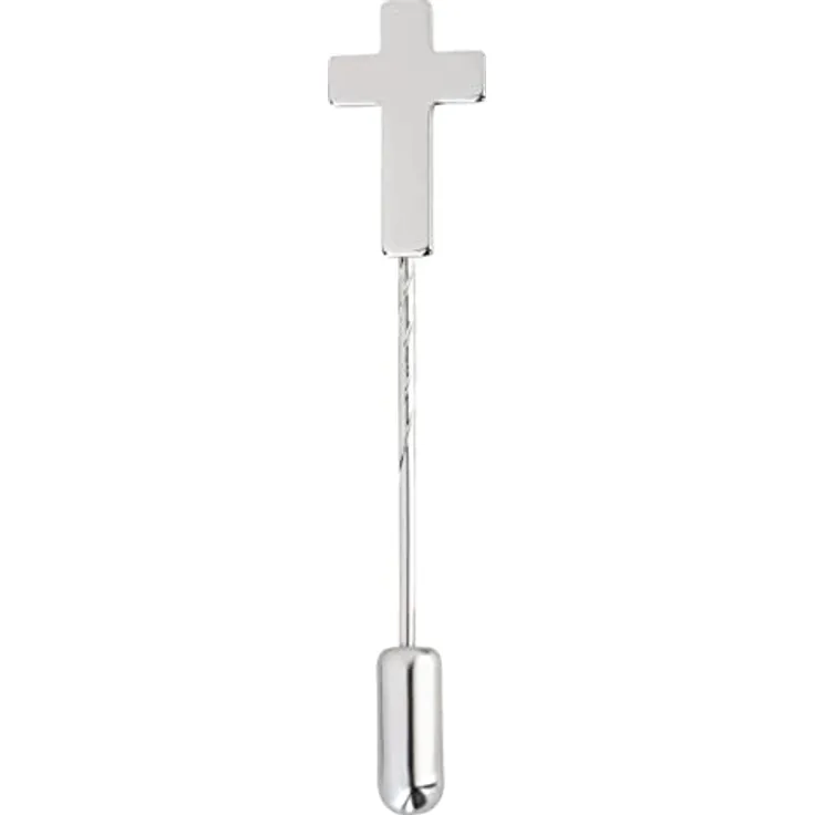 MaMeMi Anstecknadel KREUZ silberfarben, ca. 2 cm, eleganter Glaubensanhänger für Damen & Herren zu Taufe, Konfirmation, Kommunion, Firmung