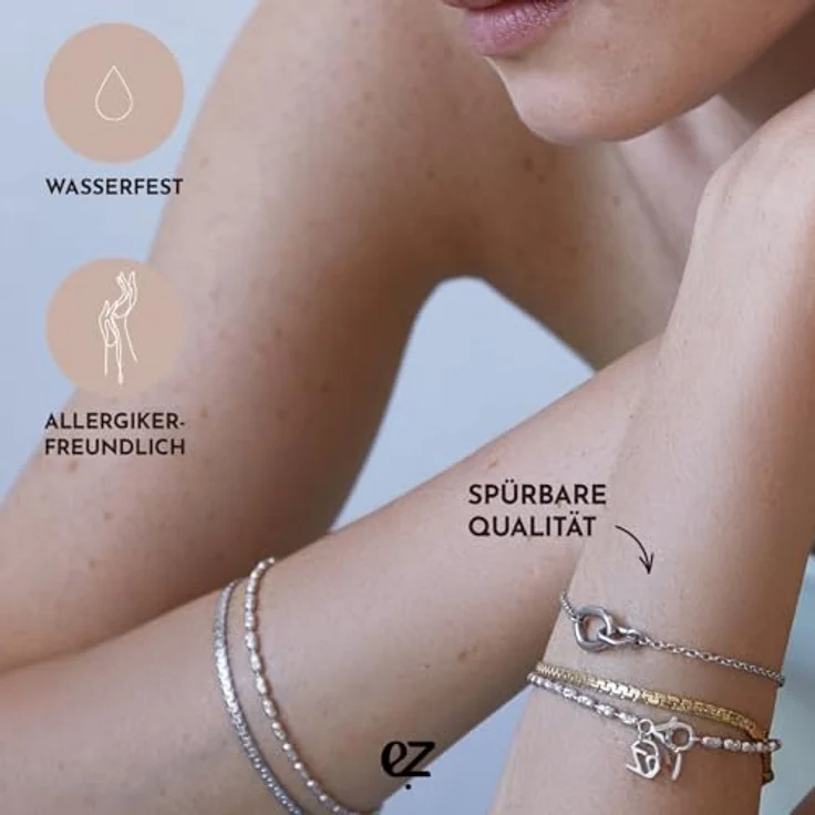 Echtzeit Armband The Y-Sleek, verstellbares Edelstahl-Armband mit 14 Karat Vergoldung, 21 cm, roségold, wasserfest & hautfreundlich, Geschenk für Damen – Bild 4