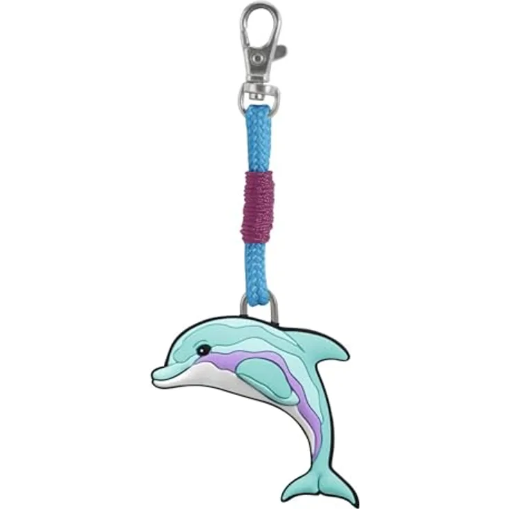 Step by Step Happy Charms „Dolphin“, 1-teilig, Anhänger für Schulranzen und Vorschulrucksack, einfache Anbringung mit Karabiner